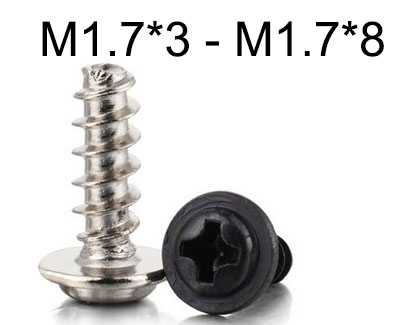 RCToy357.com - PWB round head with pad Flat tail self-tapping screws M1.7*3 - M1.7*8 - Click Image to Close